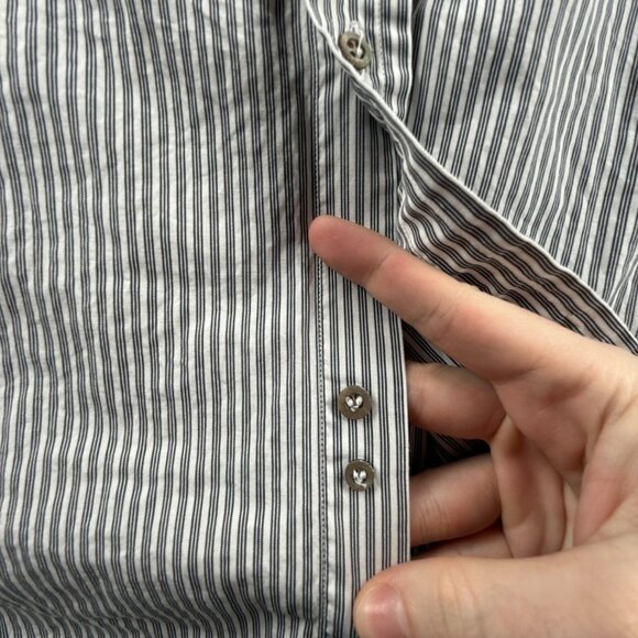 Gucci Striped Black White Contrast Collar Italy Made Button Up Shirt Size Woven - Picture 11 of 16